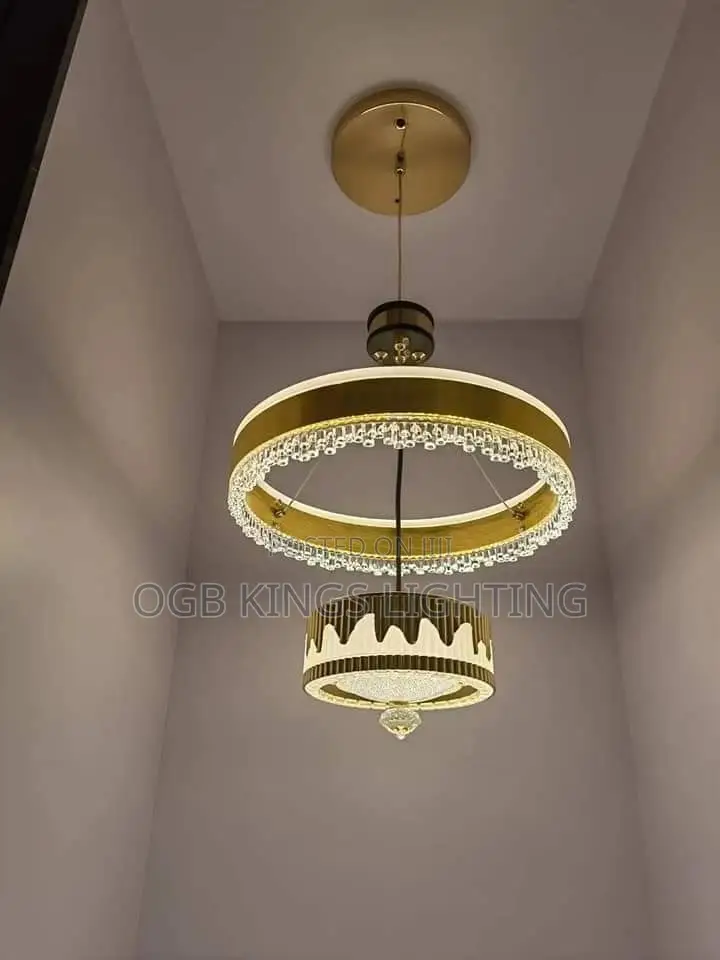 LED Chandelier Light 3 Colors Changing Warm and Blue Light