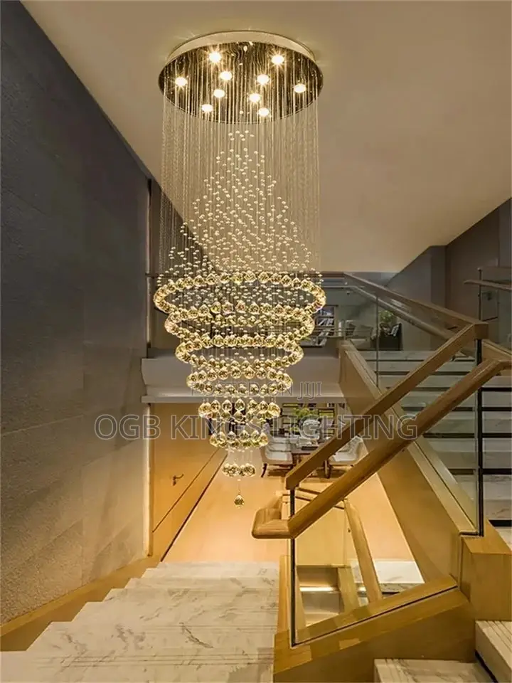 Modern LED Crystal Chandelier Light Stair Light 600mm