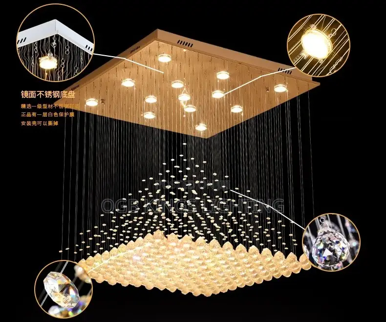 Modern Crystal LED Chandelier Light 600mm