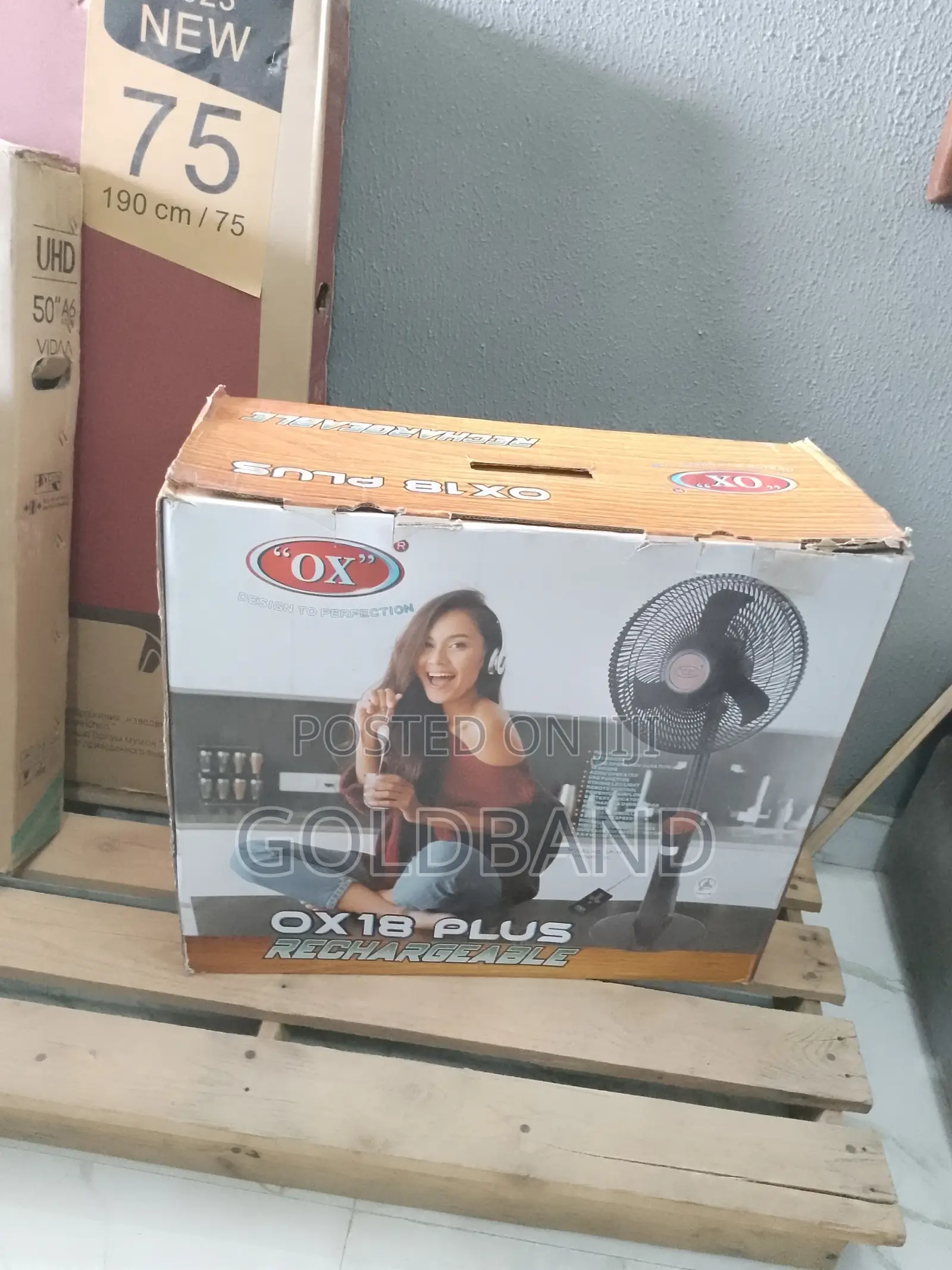 Durable OX 18" Rechargeable Standing Fan