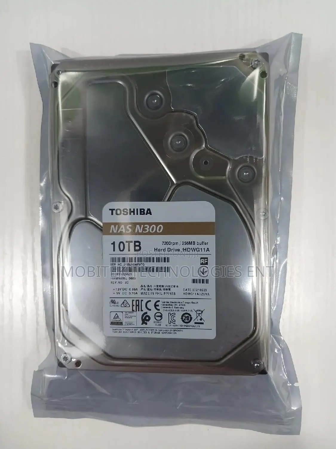 10tb Toshiba Nas Desktop Sata Hard Drive/ Seagate/Wd