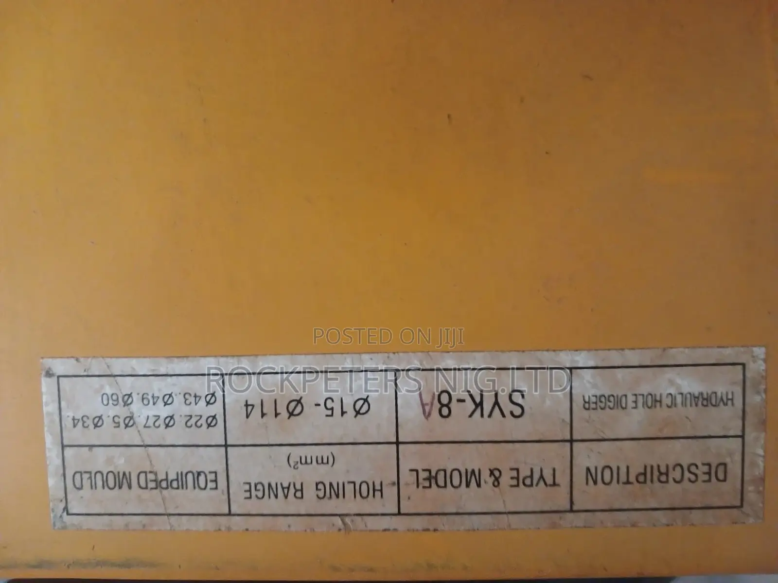Hydraulic Hole Digger Syk-8a