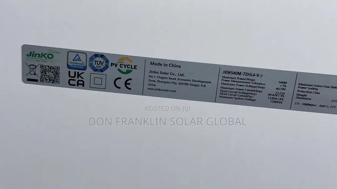 540watts Jinko Solar Brand New Panel
