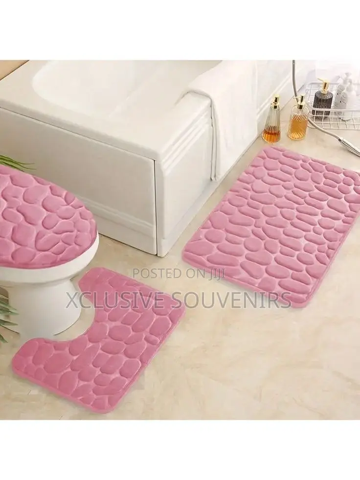 Home 3pc Non Slip Soft Rugs for Bathroom