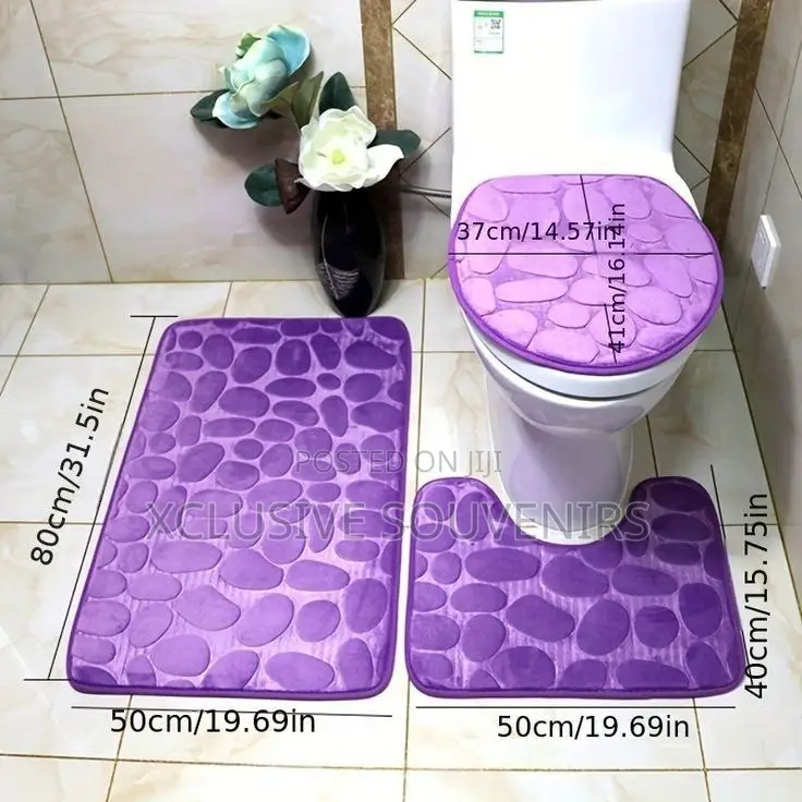 Home 3pc Non Slip Soft Rugs for Bathroom