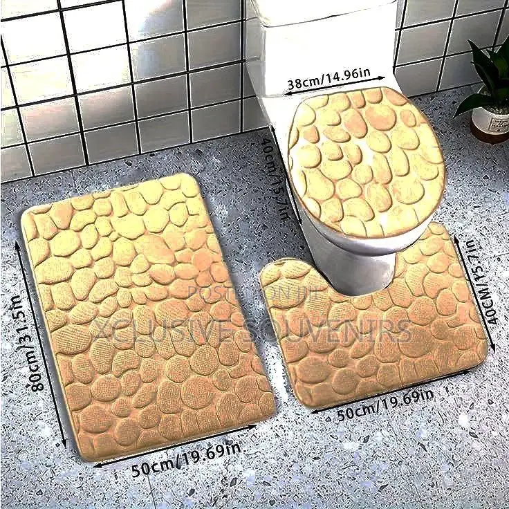 Home 3pc Non Slip Soft Rugs for Bathroom