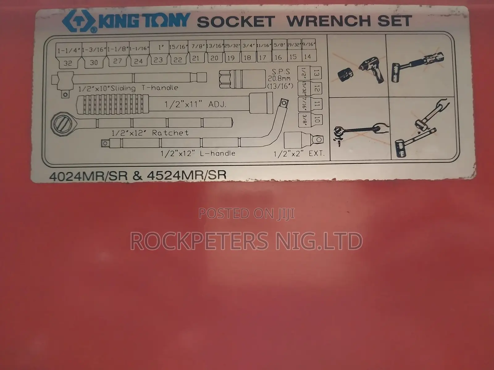 King Tony 24pc 1/2"Dr. 6 Point Socket Wrench Set(4524mr/Sr )