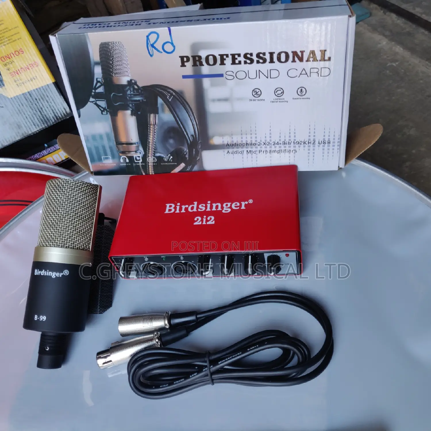 Studio Mic and Sound Card Birdsinger 2i2/B-99