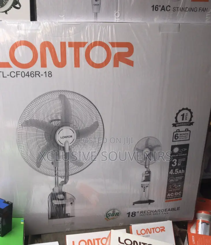 18” Lontor Rechargeable Water Mist Fan