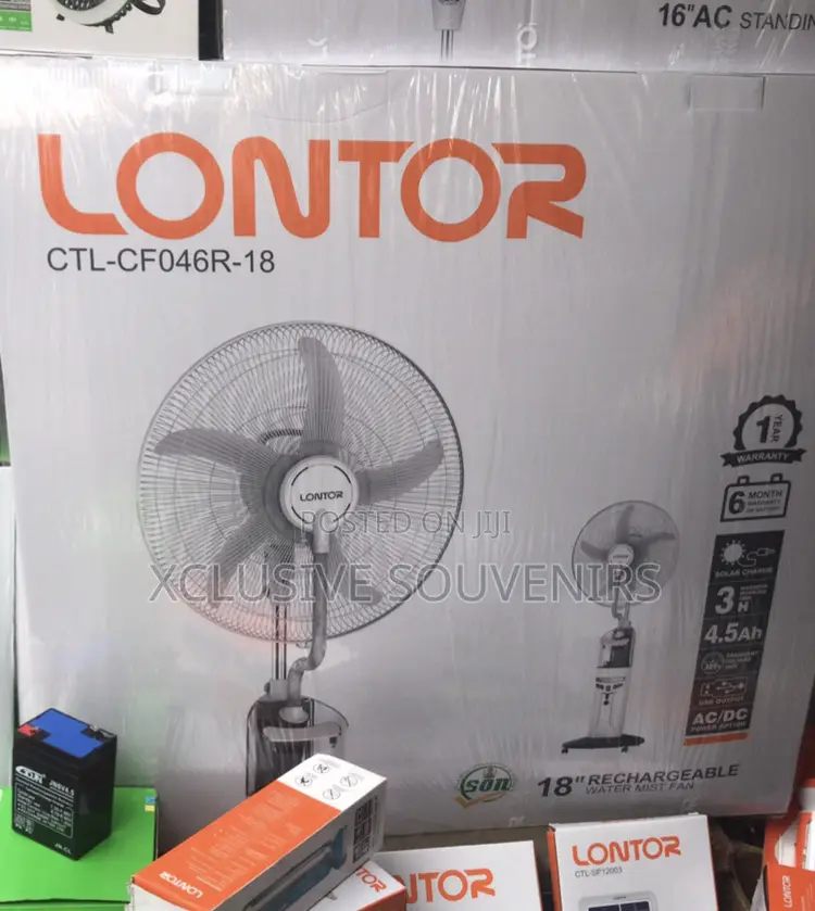 18” Lontor Rechargeable Water Mist Fan