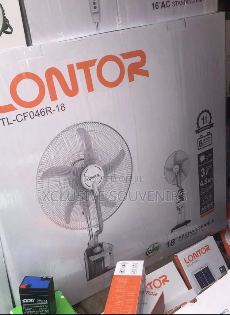 18” Lontor Rechargeable Water Mist Fan