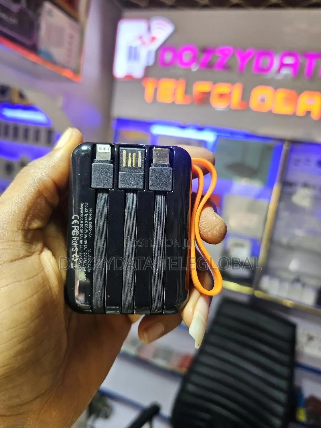 Mini 66W Superfast Charging Powerbank 15000mah With Cables