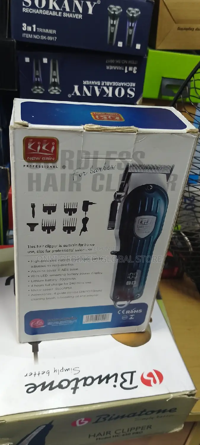 Kiki Rechargeable Cordless Metal Clipper Percentage Display