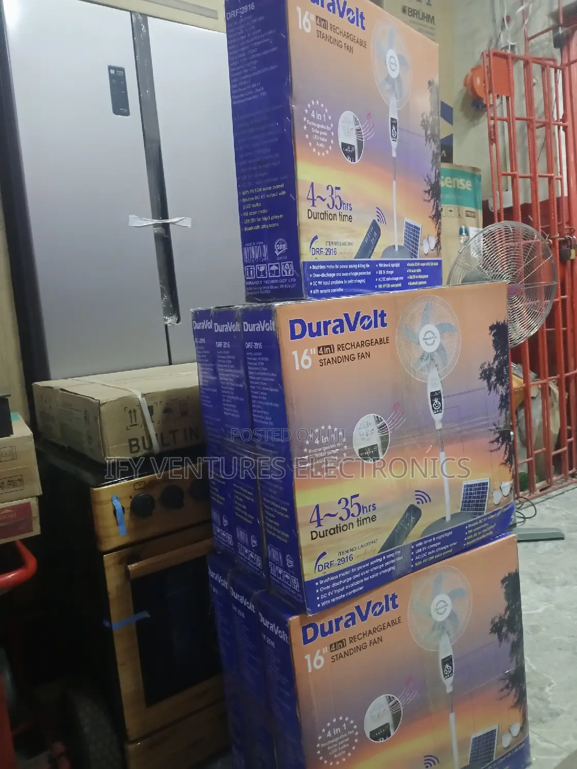 Duravolt Melody Rechargeable Fan 16" With Bluetooth