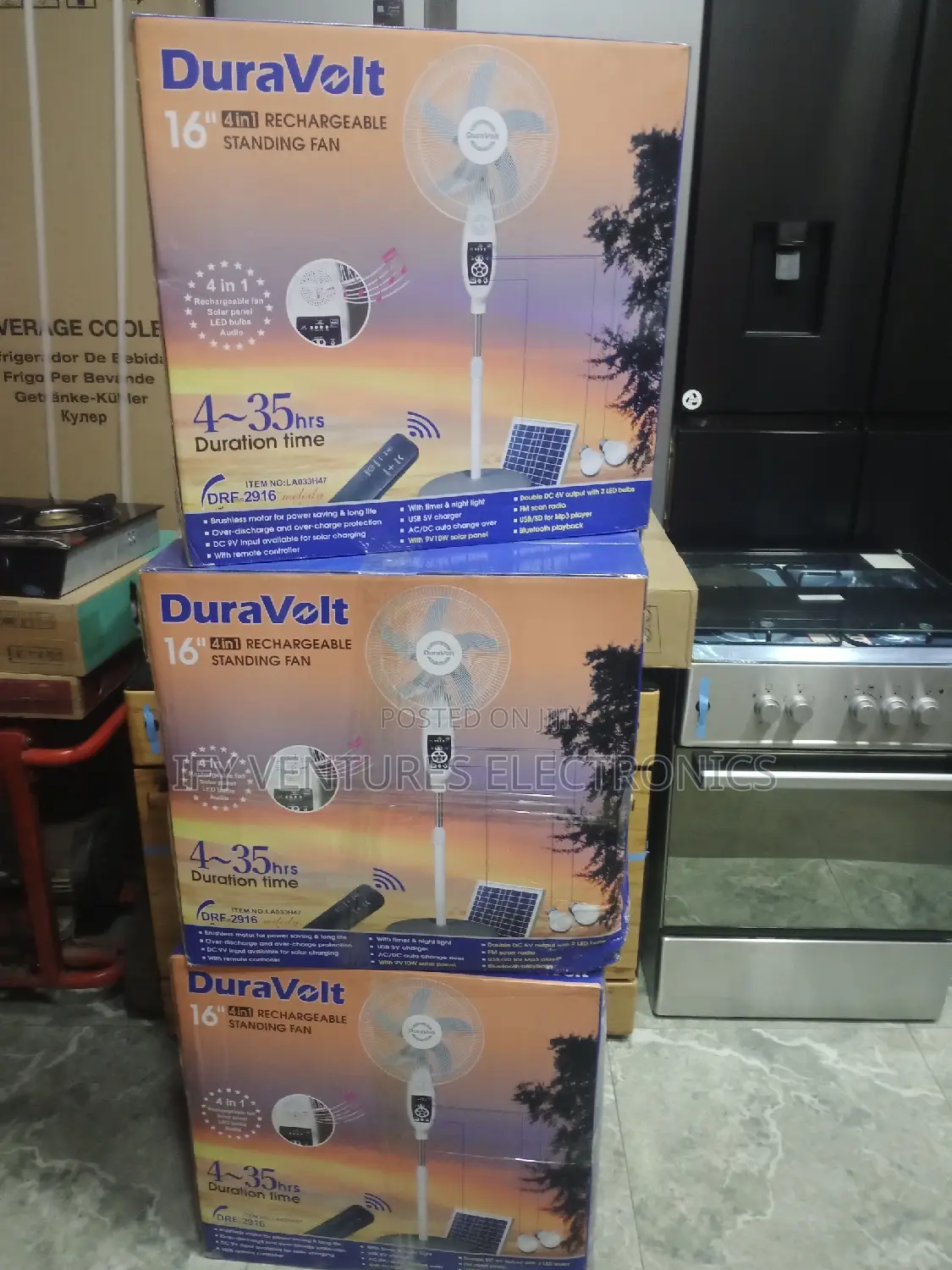 Duravolt Melody Rechargeable Fan 16" With Bluetooth
