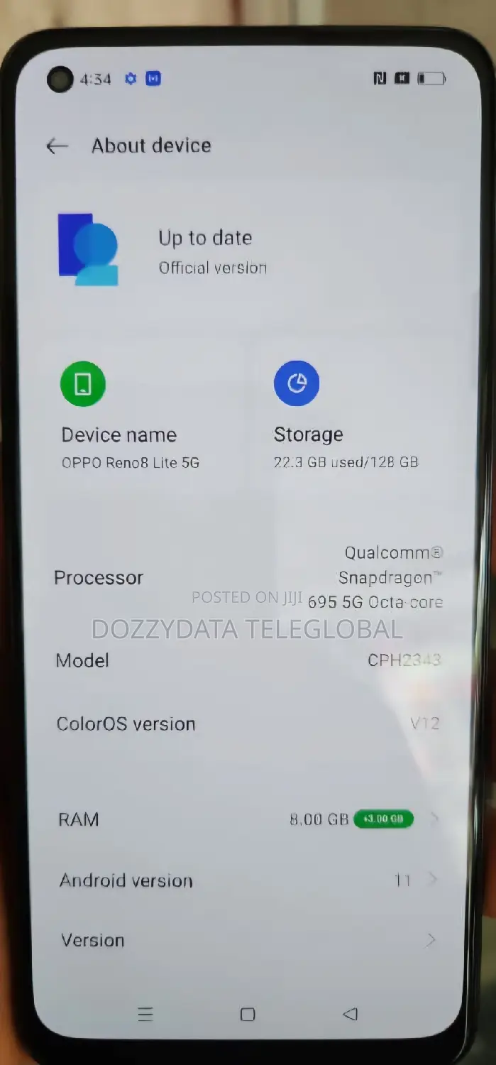Oppo Reno8 Lite 128 GB Black