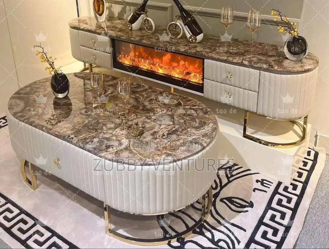 Brand New Quality and Imported Fire Plate Tv Stand With Qu