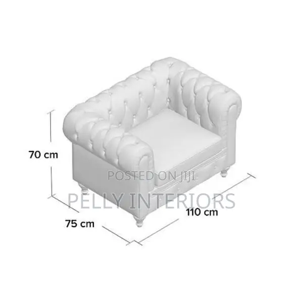 Chesterfield Sofa Chair - Grey