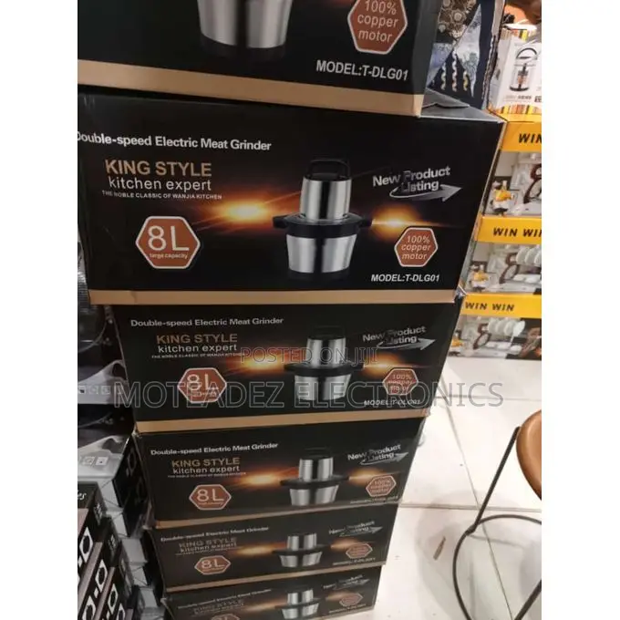 King Style 8l Copper Coil Yam Pounder and Multipurpose Food Processors