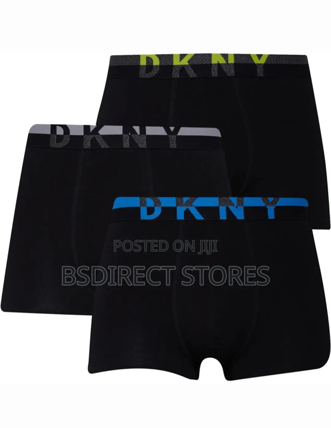 DKNY Mens Jasper Three Pack Stretch Cotton Trunks Black