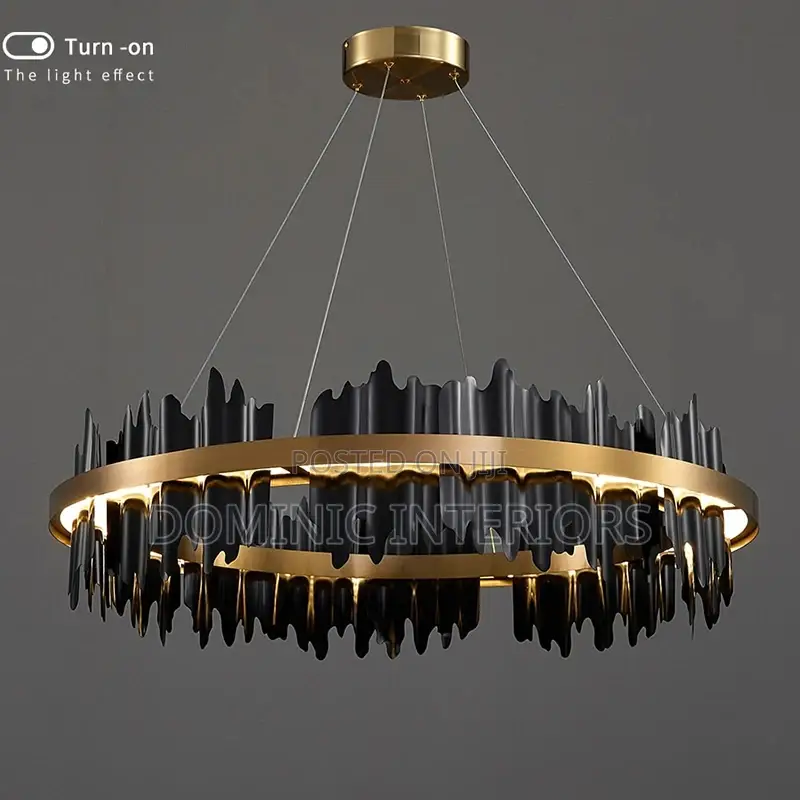 Creative Circular Gold Black Chandelier