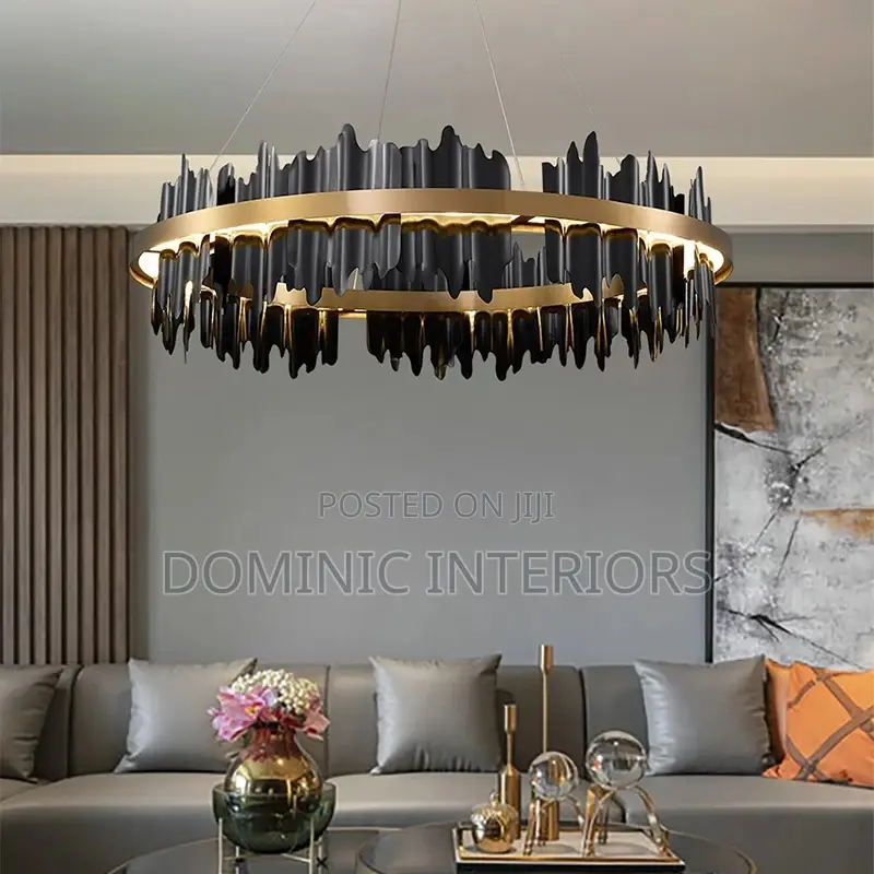 Creative Circular Gold Black Chandelier