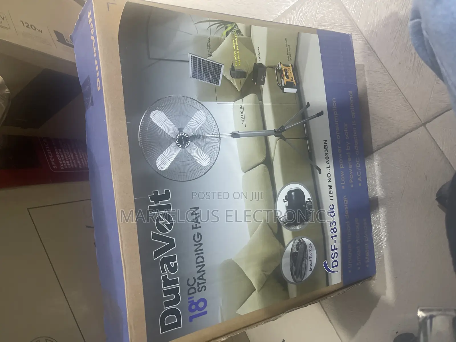 Brand New Duravolt Solar Standing Fan