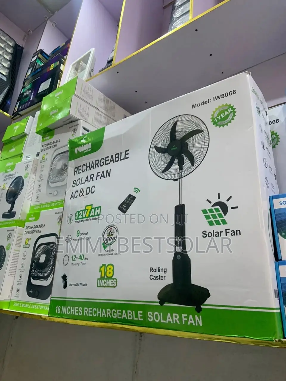 18 Inches AC/DC Solar Fan