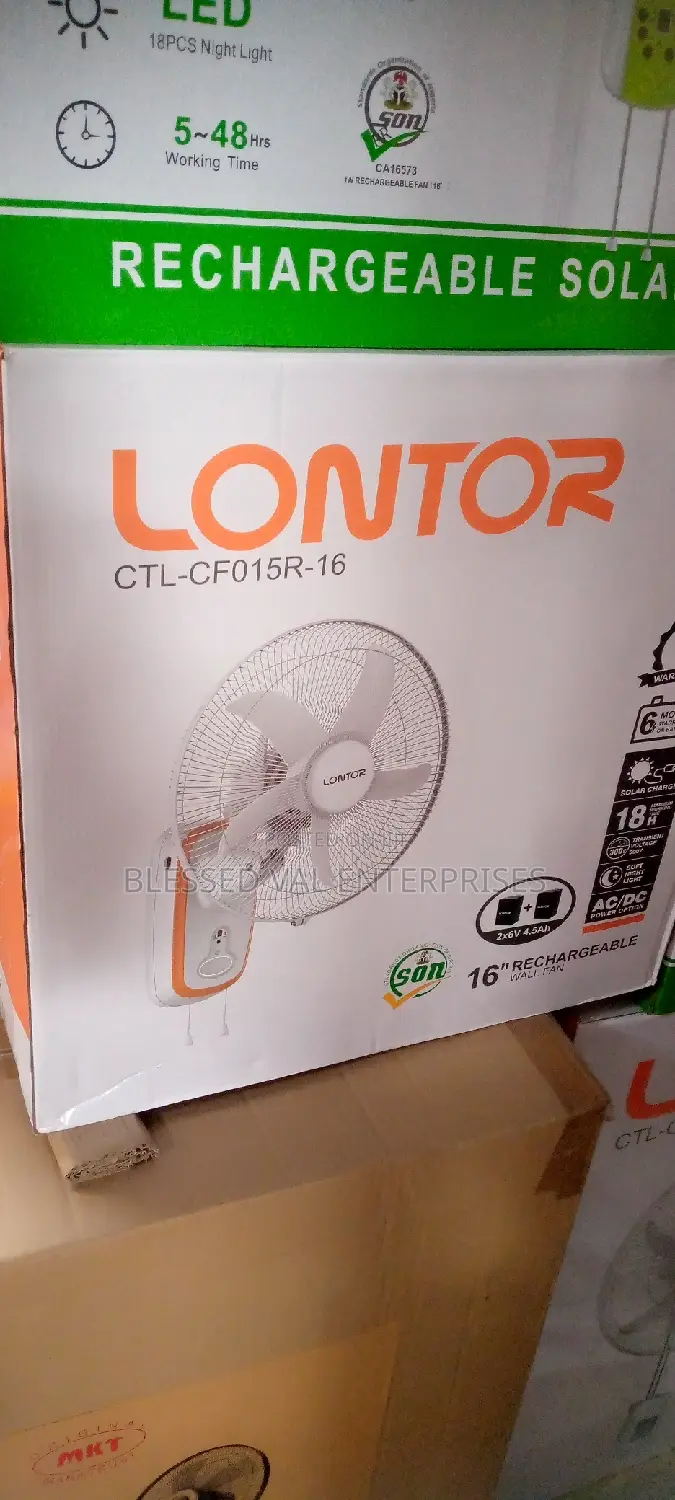 Lontor 16 Inches Rechargeable Wall Fan