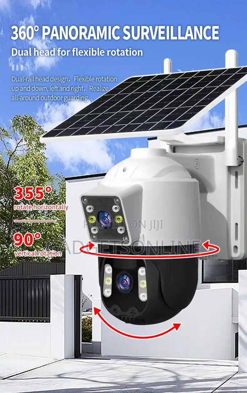 4g Solar Camera PTZ CCTV With Sim Card Dual Lens