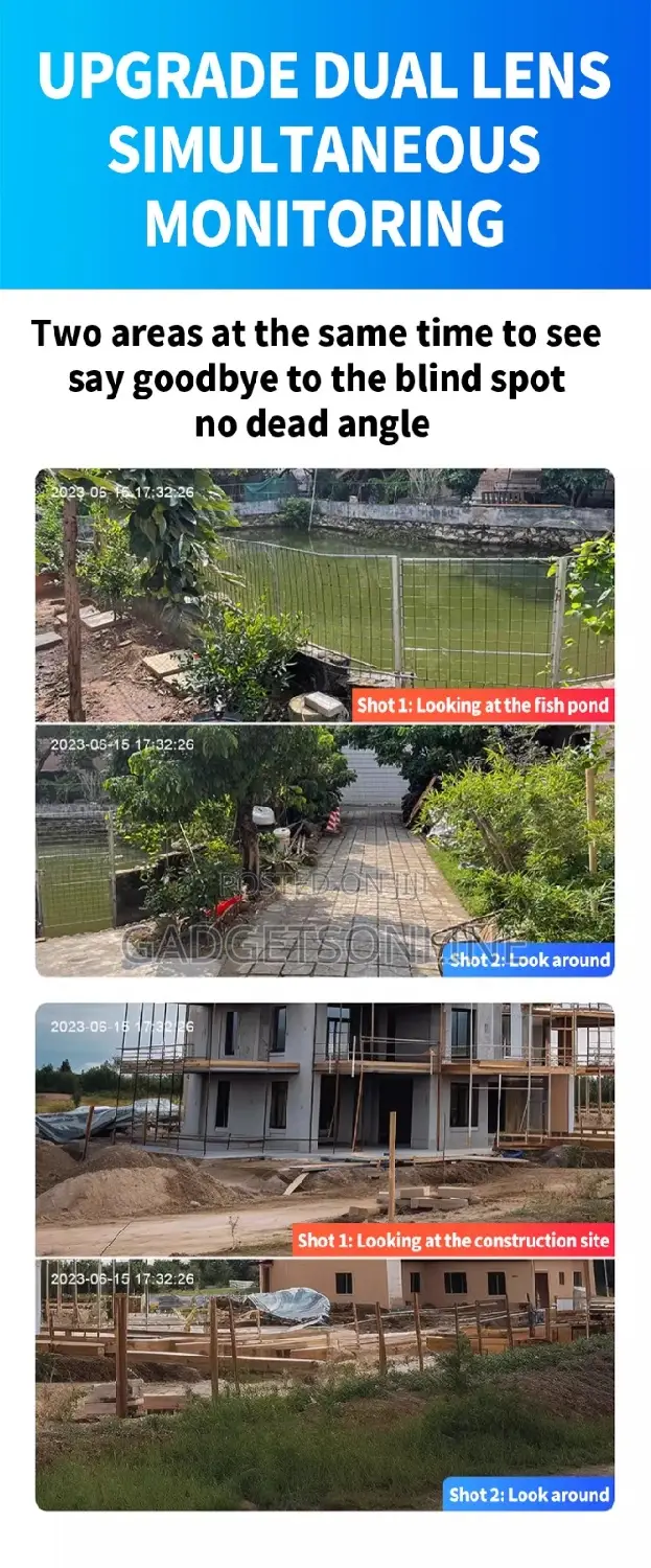 4g Solar Camera PTZ CCTV With Sim Card Dual Lens