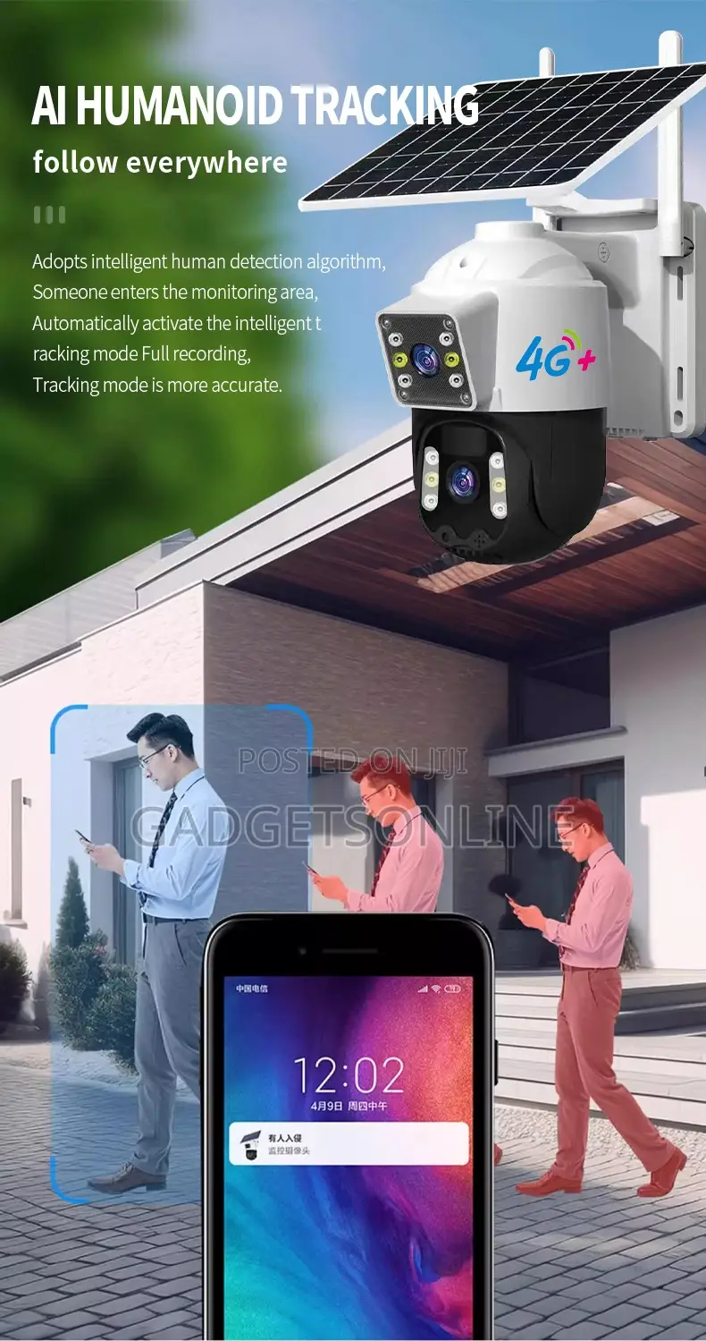4g Solar Camera PTZ CCTV With Sim Card Dual Lens