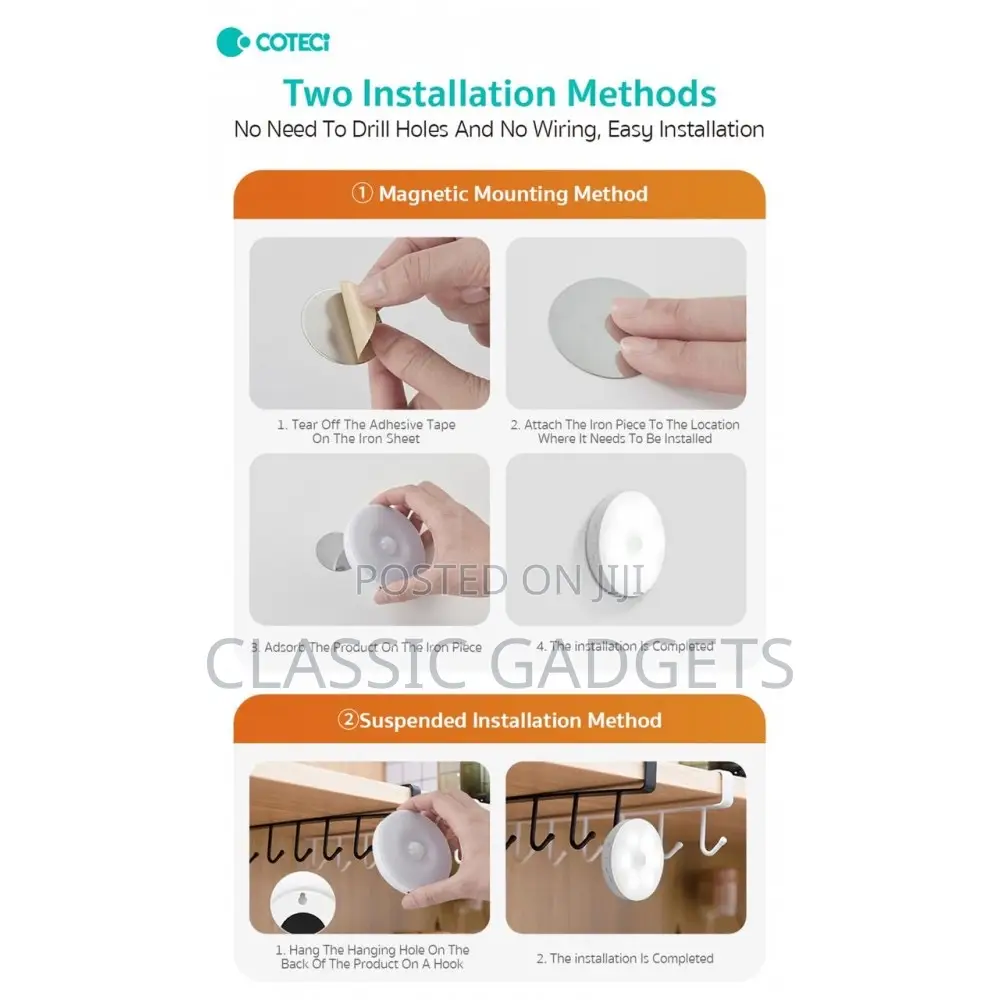 Coteetci Motion Sensor LED Light (White Light )
