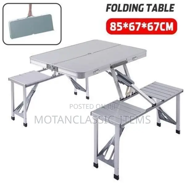 Silver Aluminum Picnic Foldable Table and Chair
