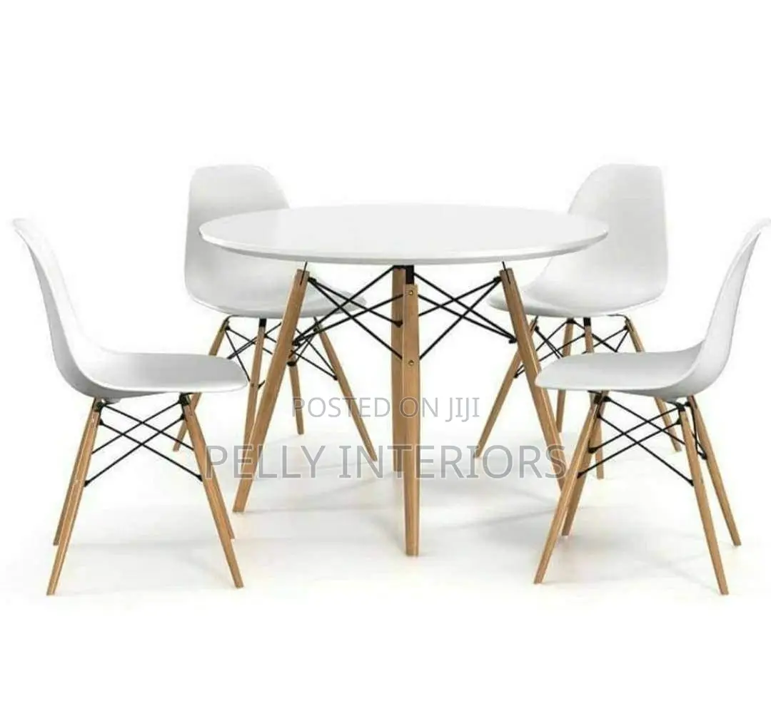 Peacock Dinning Set Round Dining Table and 4 Chairs