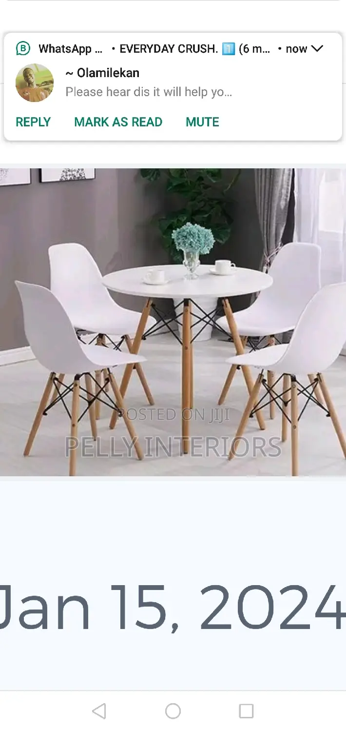 Peacock Dinning Set Round Dining Table and 4 Chairs