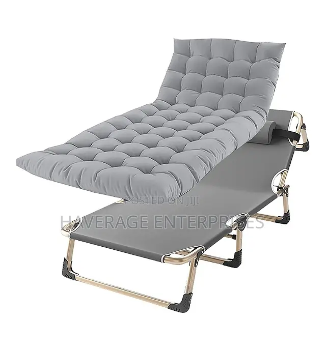 Adjustable 4-Position Portable Folding Chaise Camp Bed