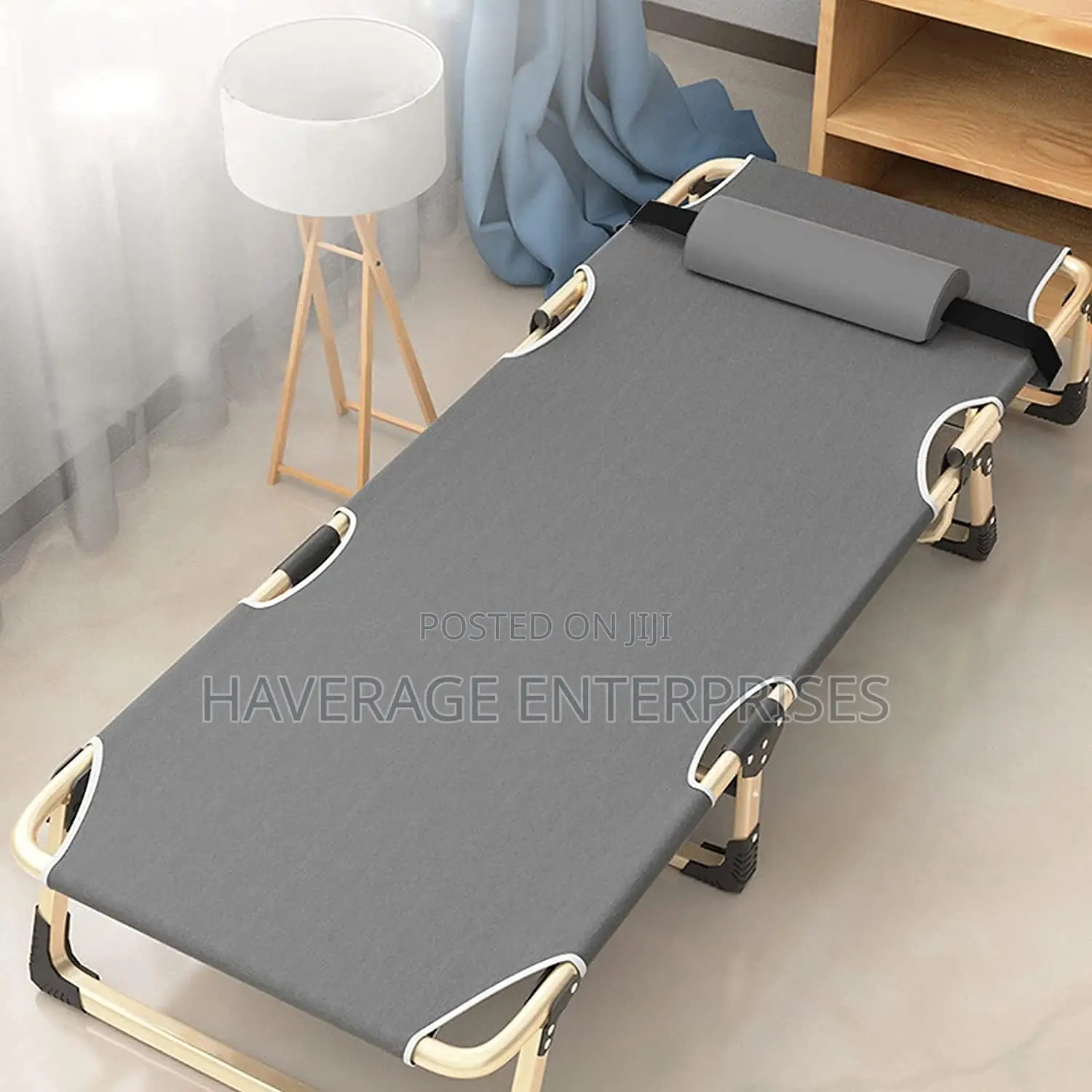 Adjustable 4-Position Portable Folding Chaise Camp Bed