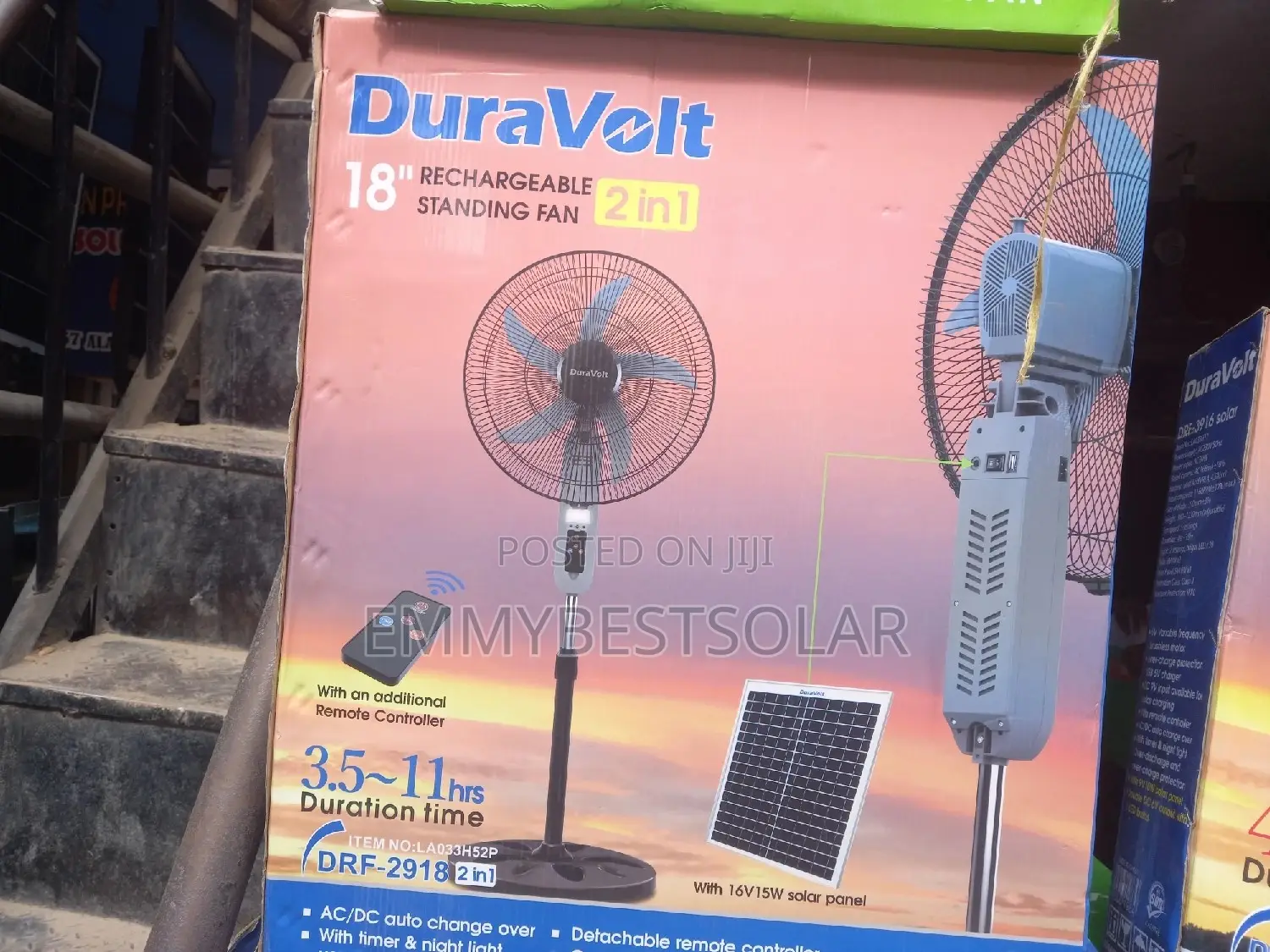 18 Inches DURA VOLTS Rechargeable Fan