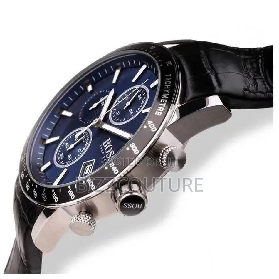 Oroginal Hugo Boss Chronograph Black Leather Strap
