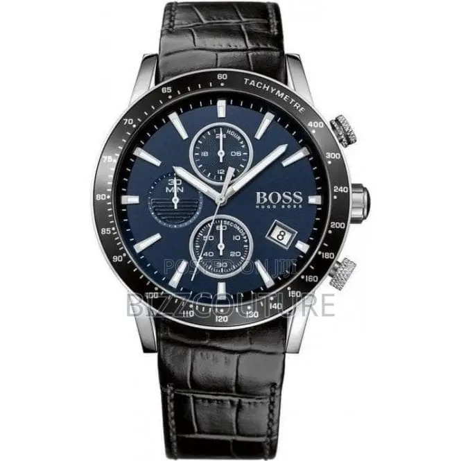 Oroginal Hugo Boss Chronograph Black Leather Strap