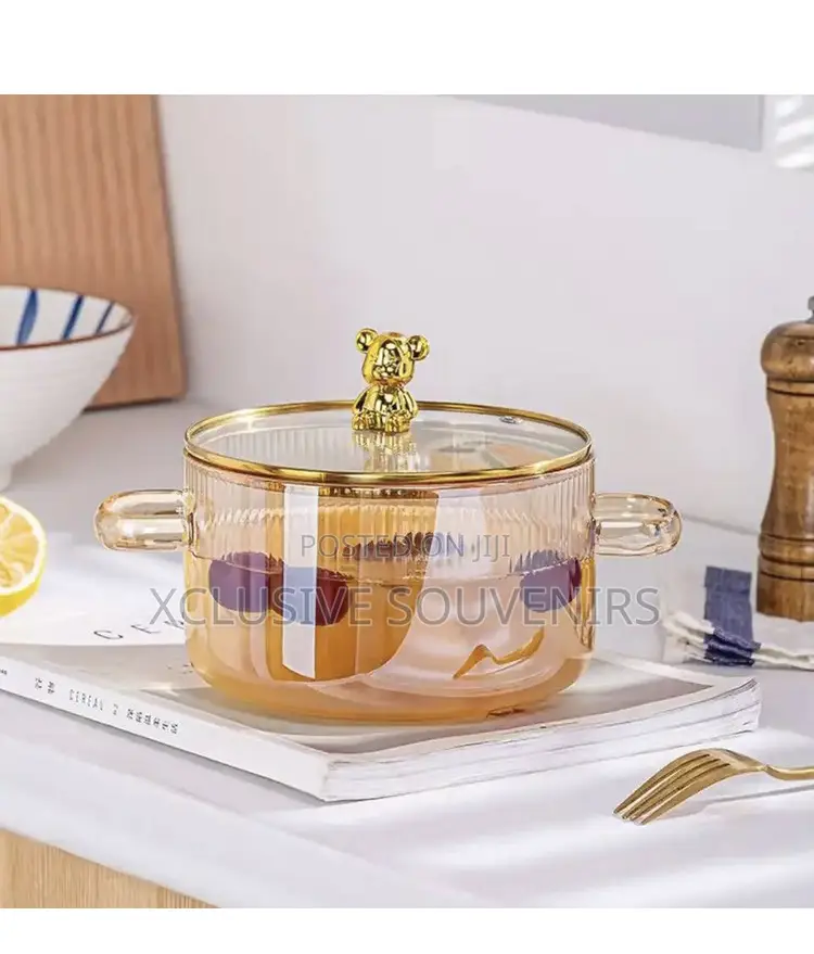 Heat Resistant Borosilicate Glass Stovetop Pot With Lid