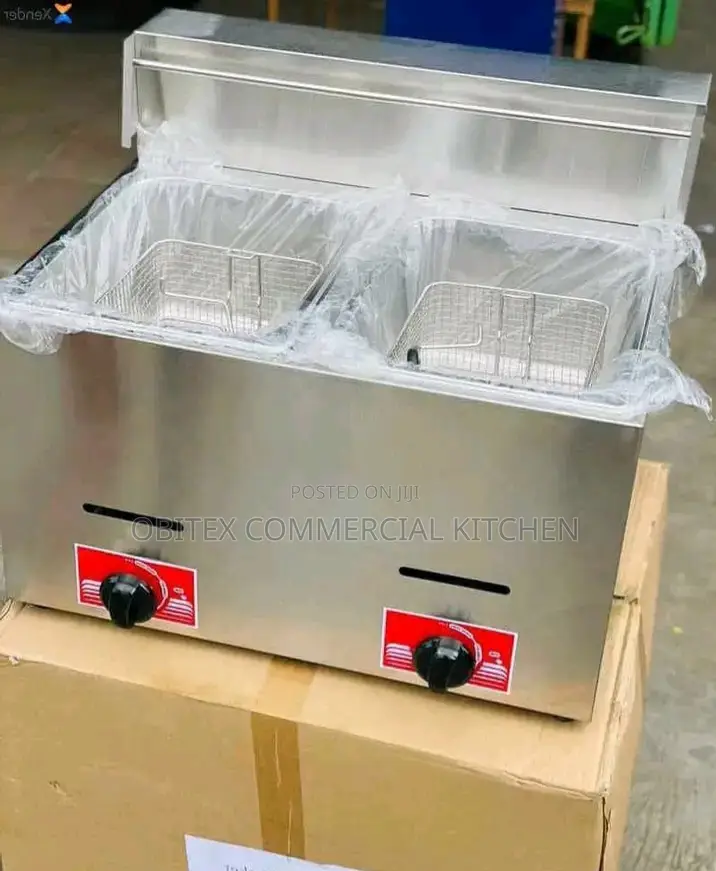 Industrial Gas Deep Fryer Double Basket 10l X 10l Available