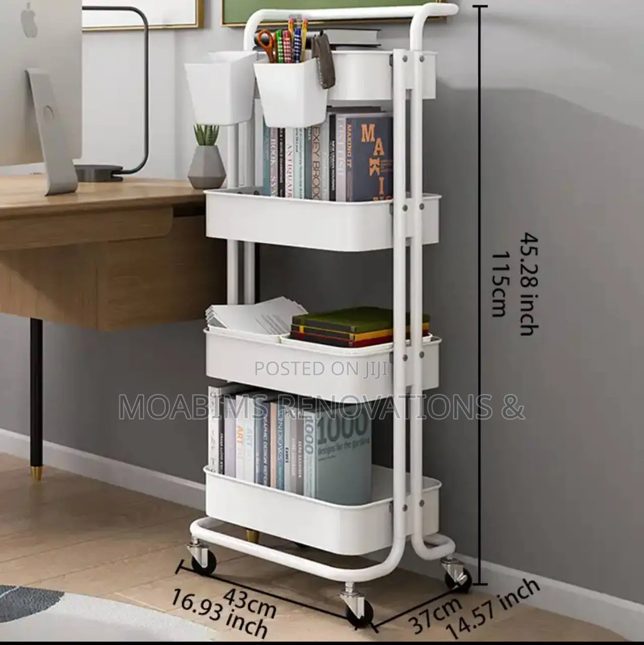 Utility Cart (4 Tiers Rolling Cart,)