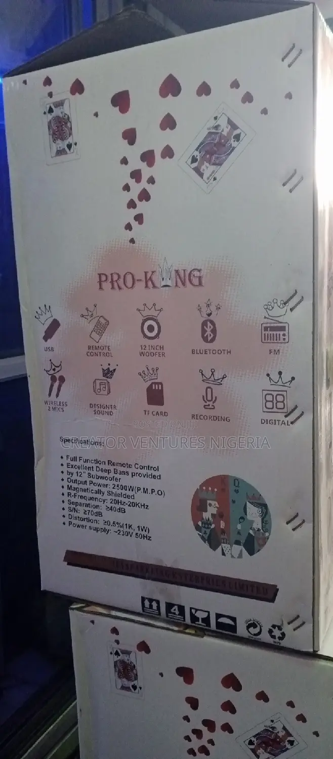 Speaker Pro-King Rechargable Trolley Sound System,2 Mic