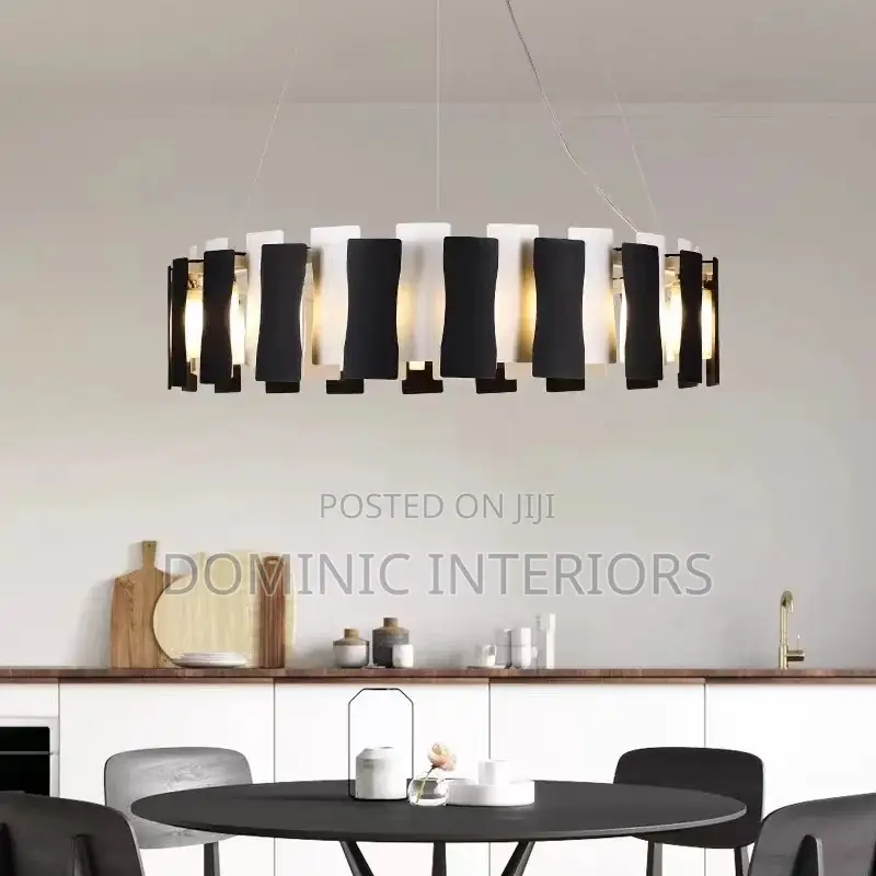 Minimalist Black and White Key Led Chandelier