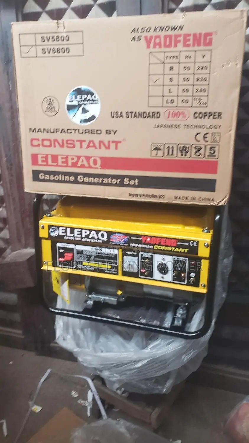 4.5kva Manual Start Elepaq Constant Generator 100% Pure Per