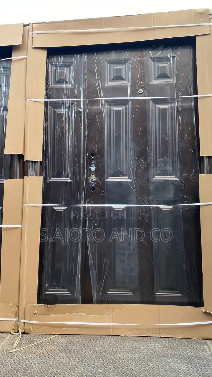 4ft by 7ft Harmony Brown/White Steel Door for Room or Entrance Door