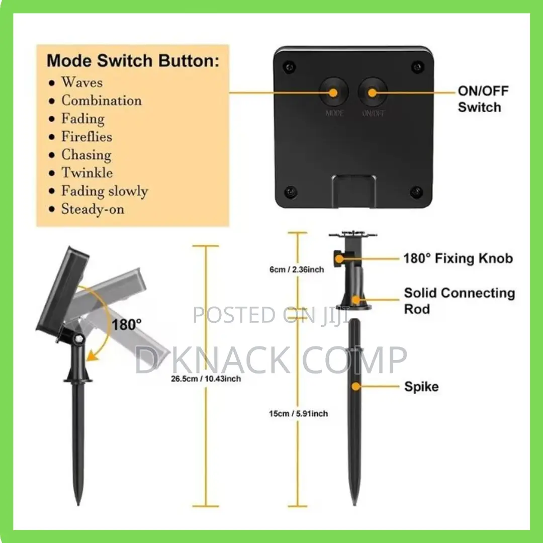 12 Meters Solar Lamp String Outdoor Waterproof Fairy Light