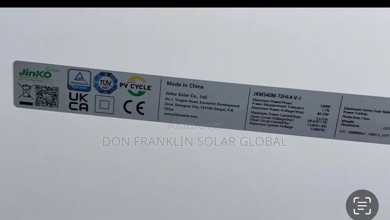 540watts Jinko Original Solar Panel
